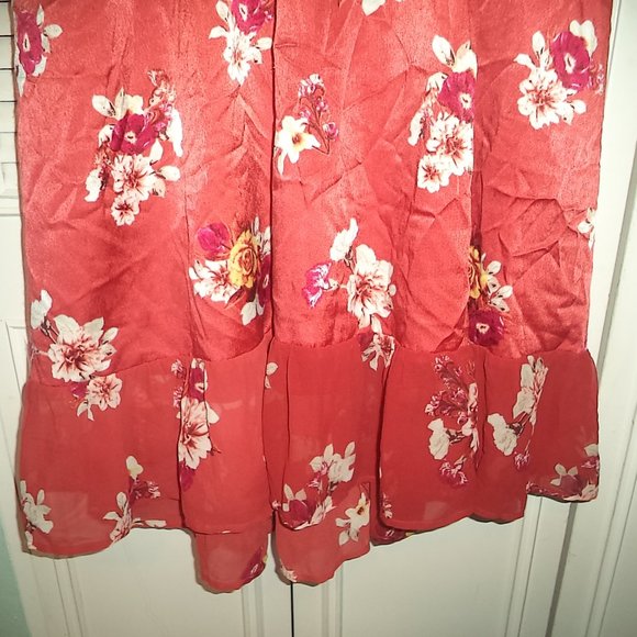 TORRID LONG FLORAL DRESS KEYHOLE HIGH LOW LOW CUT-WOMENS SIZE 1 PLUS SIZE 1X - Picture 4 of 6